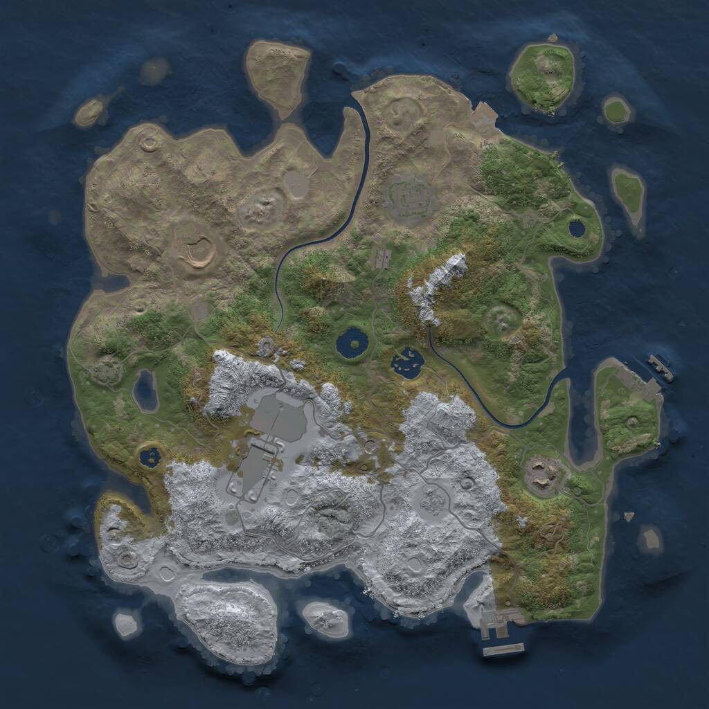 Rust Map: Procedural Map, Size: 3500, Seed: 113511034, 11 Monuments