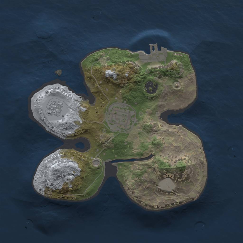 Rust Map: Procedural Map, Size: 1900, Seed: 12345, 8 Monuments