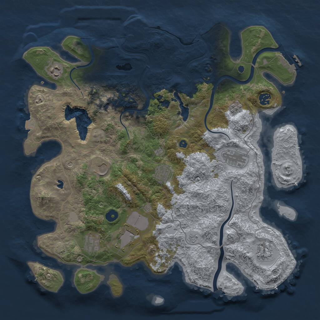Rust Map: Procedural Map, Size: 4000, Seed: 707070707, 15 Monuments