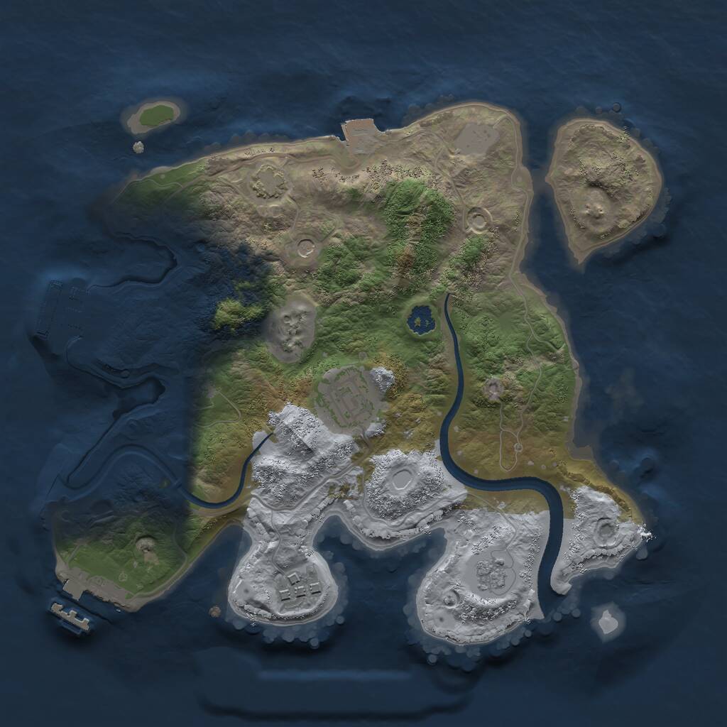 Rust Map: Procedural Map, Size: 2600, Seed: 32425226, 8 Monuments