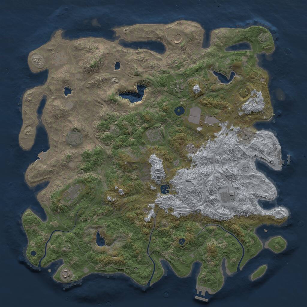 Rust Map: Procedural Map, Size: 4800, Seed: 952540182, 17 Monuments