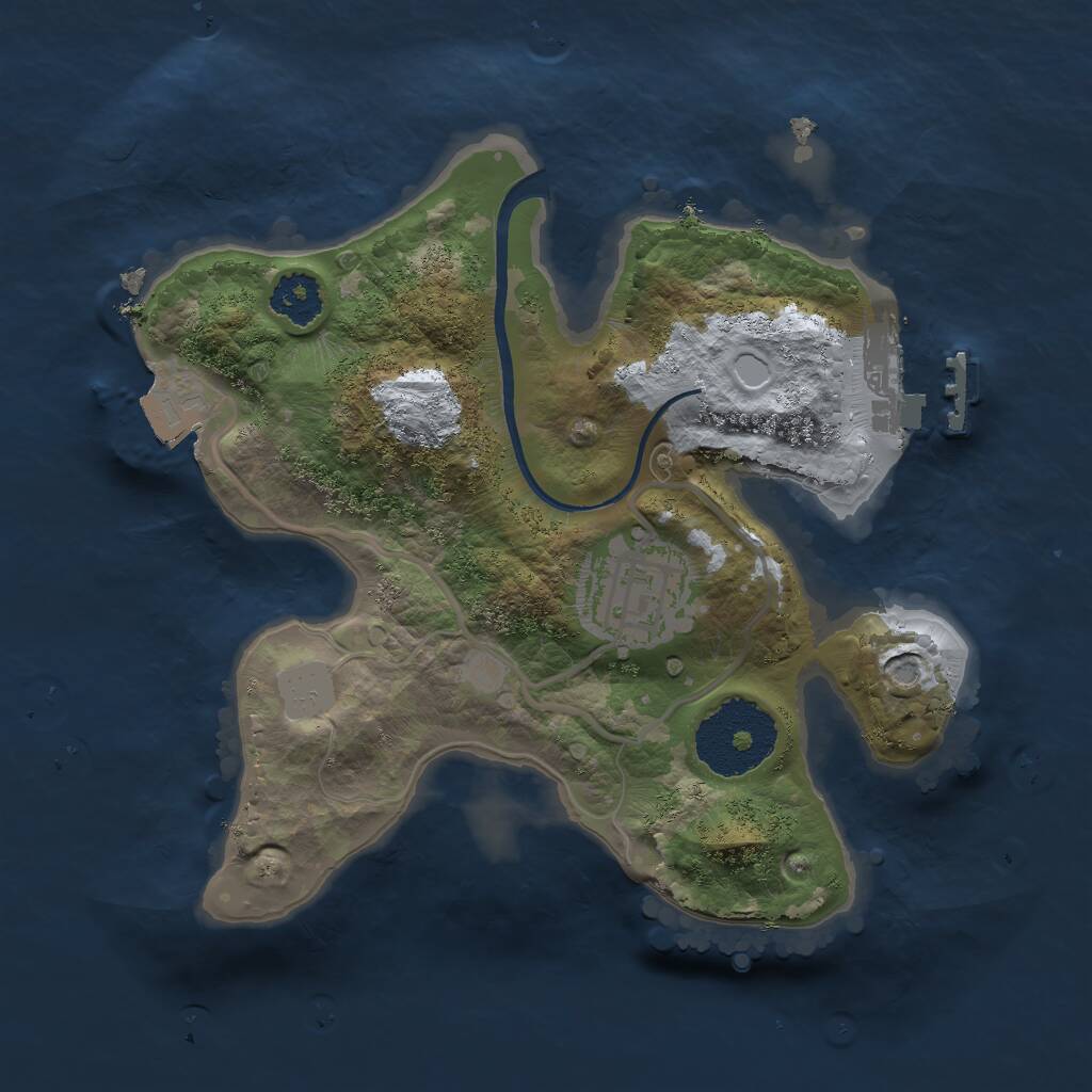 Rust Map: Procedural Map, Size: 2150, Seed: 1746146406, 3 Monuments
