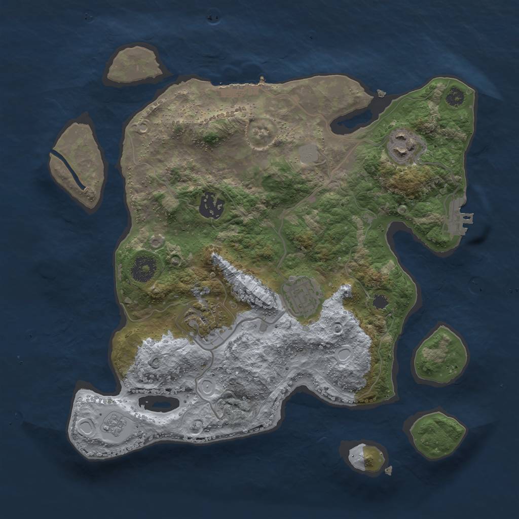Rust Map: Procedural Map, Size: 3000, Seed: 24056, 12 Monuments