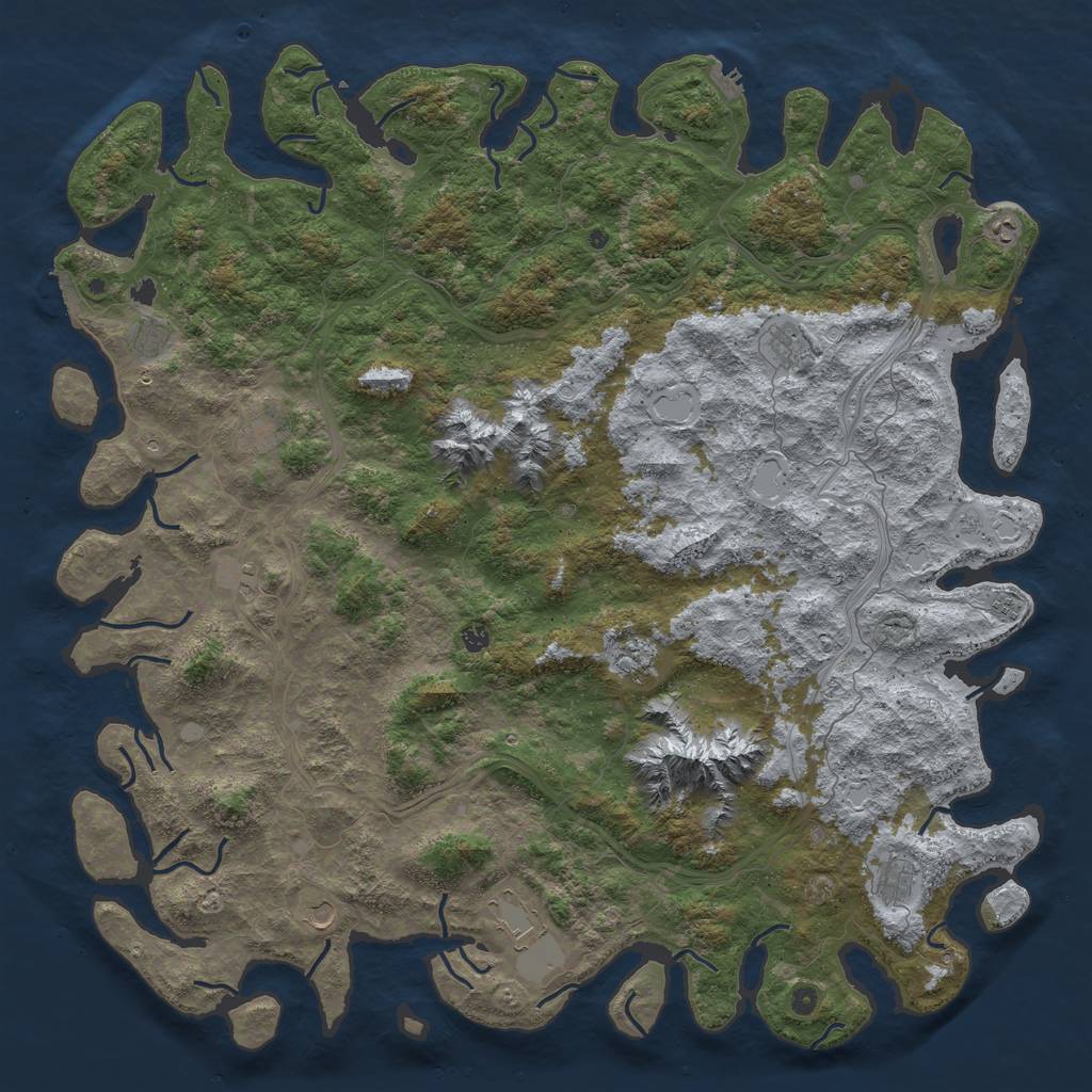 Rust Map: Procedural Map, Size: 6000, Seed: 51488, 20 Monuments