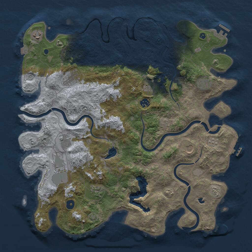 Rust Map: Procedural Map, Size: 4200, Seed: 6958008, 16 Monuments