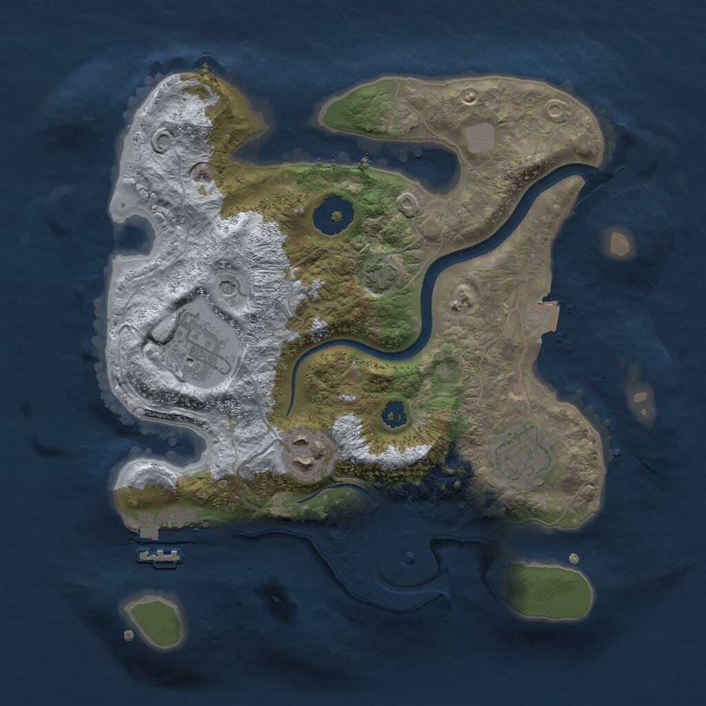 Rust Map: Procedural Map, Size: 2700, Seed: 7263634, 7 Monuments