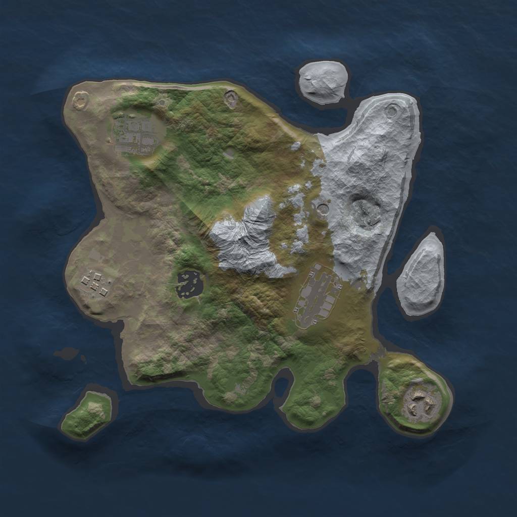 Rust Map: Barren, Size: 2700, Seed: 46236428, 8 Monuments