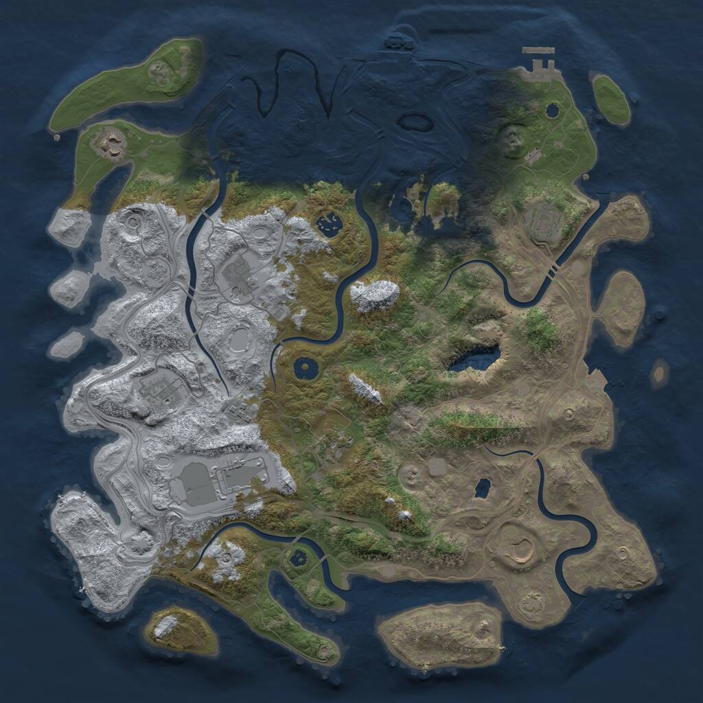 Rust Map: Procedural Map, Size: 4350, Seed: 806555275, 15 Monuments