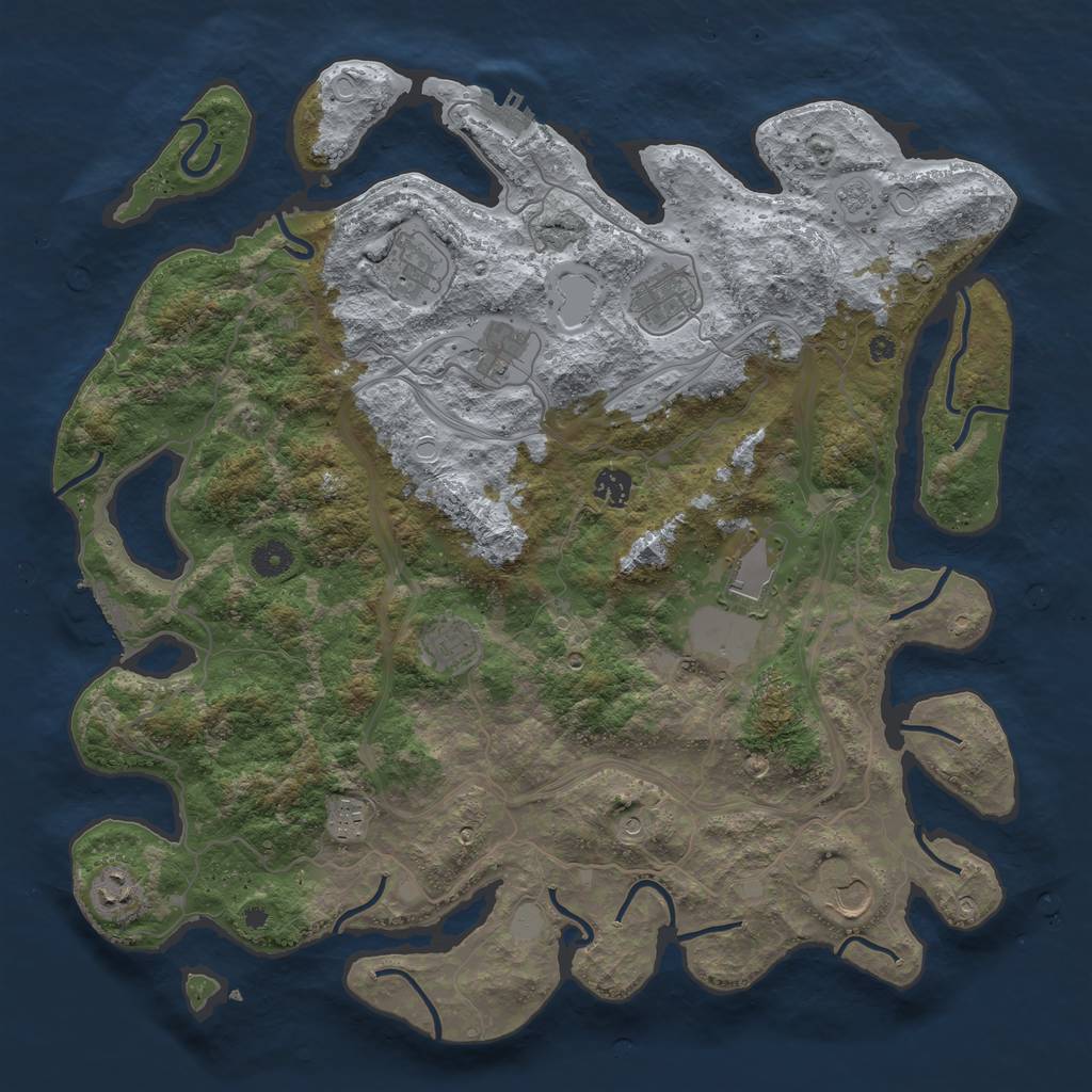 Rust Map: Procedural Map, Size: 4250, Seed: 14319, 18 Monuments