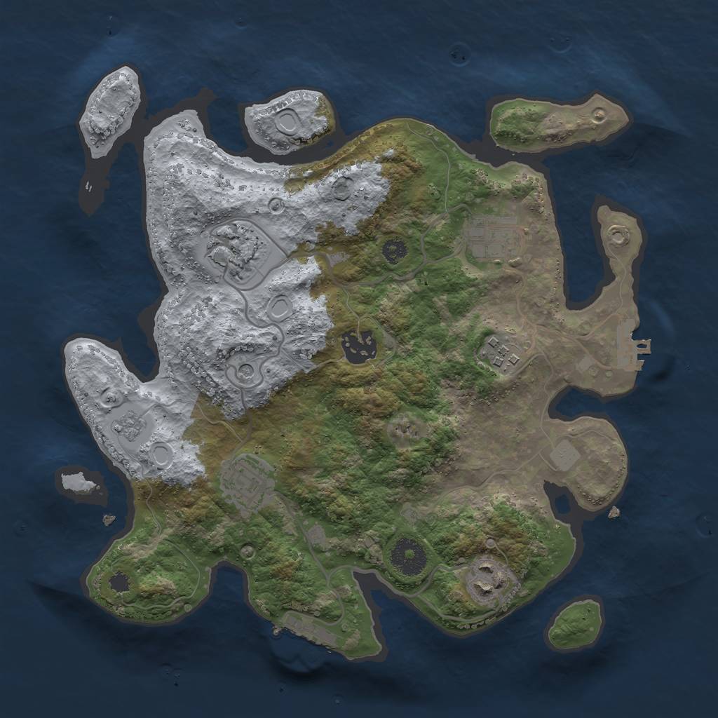 Rust Map: Procedural Map, Size: 3000, Seed: 6848, 15 Monuments