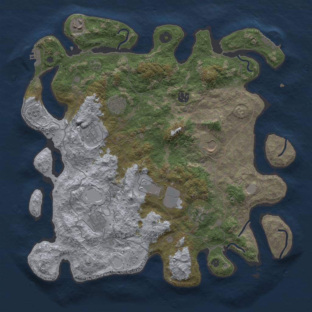 Rust Map: Procedural Map, Size: 4000, Seed: 97367061, 17 Monuments