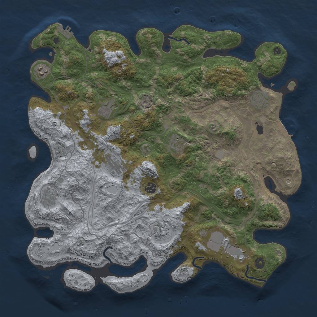 Rust Map: Procedural Map, Size: 4250, Seed: 312456, 19 Monuments