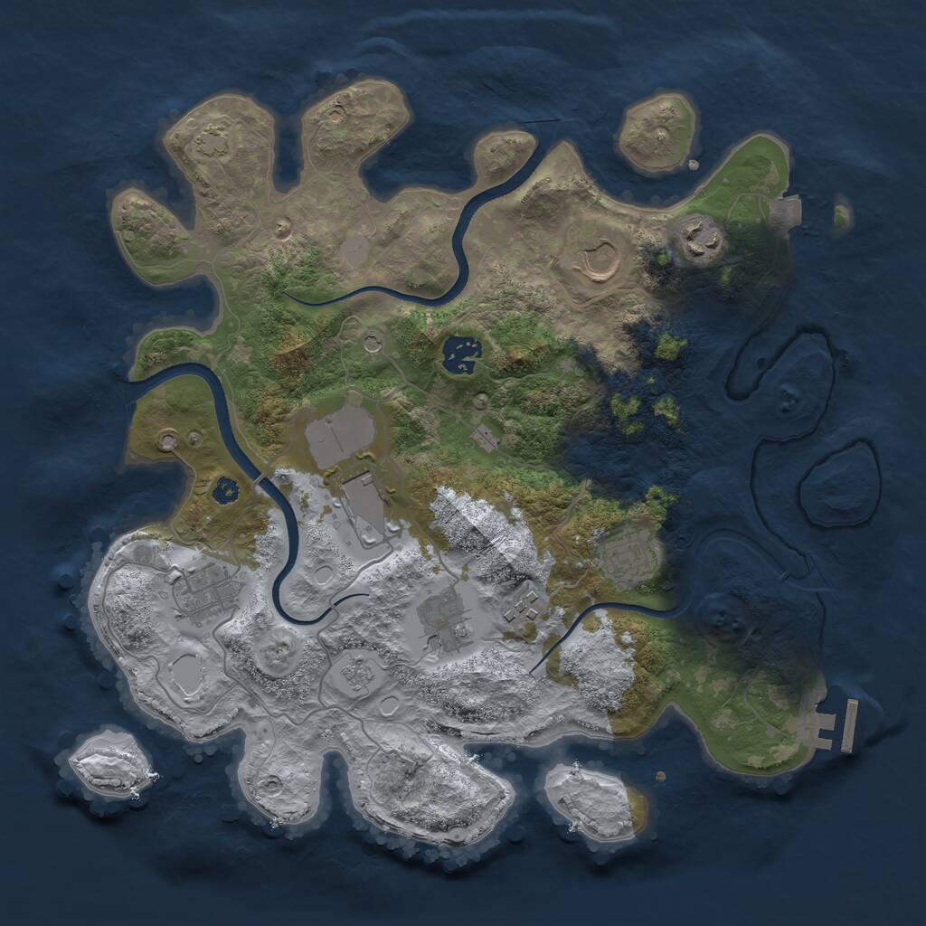 Rust Map: Procedural Map, Size: 3500, Seed: 1212, 13 Monuments
