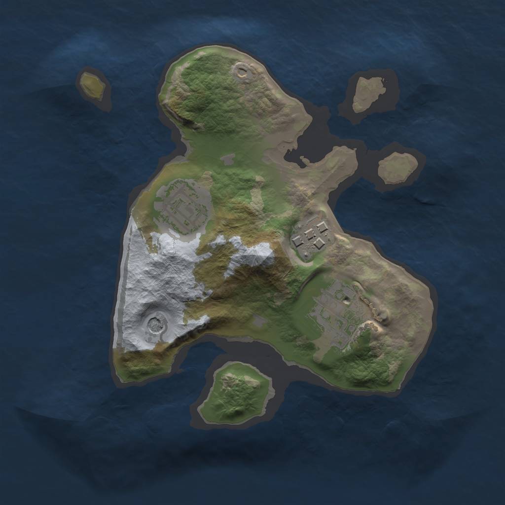 Rust Map: Barren, Size: 2000, Seed: 524, 6 Monuments