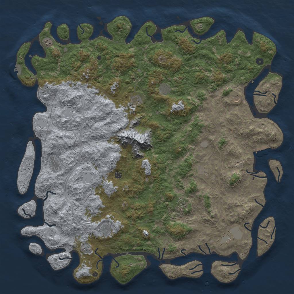 Rust Map: Procedural Map, Size: 6000, Seed: 239257155, 20 Monuments