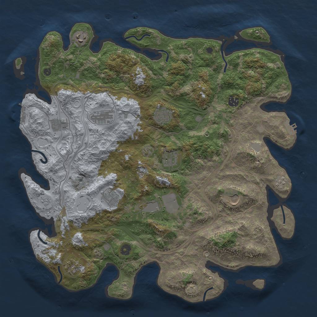 Rust Map: Procedural Map, Size: 4300, Seed: 1650688707, 19 Monuments