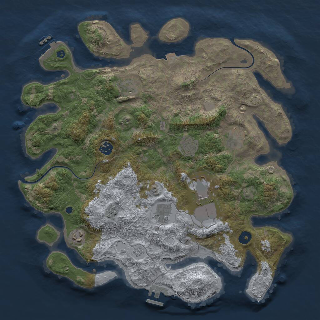 Rust Map: Procedural Map, Size: 3750, Seed: 98754752, 14 Monuments