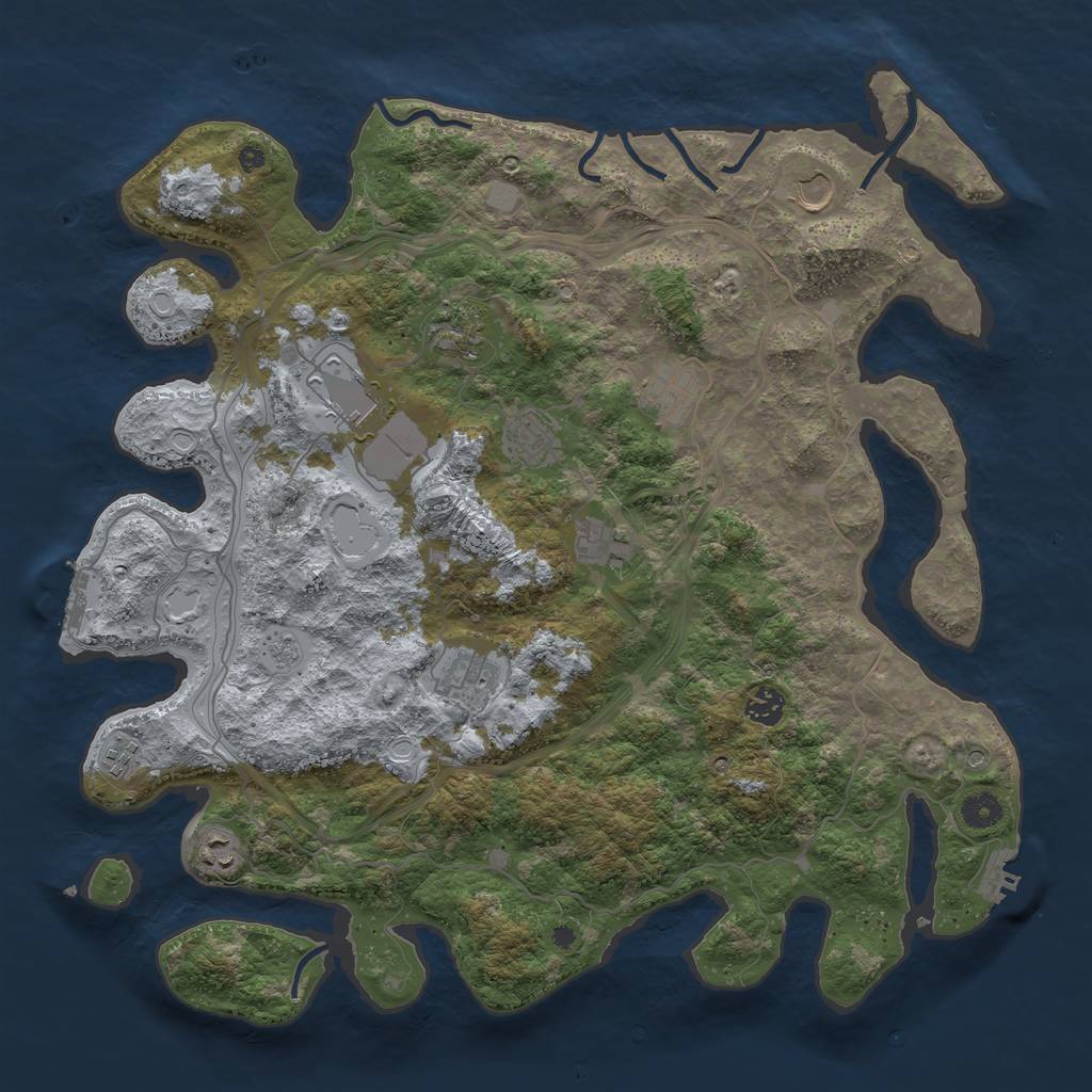 Rust Map: Procedural Map, Size: 4250, Seed: 554, 19 Monuments