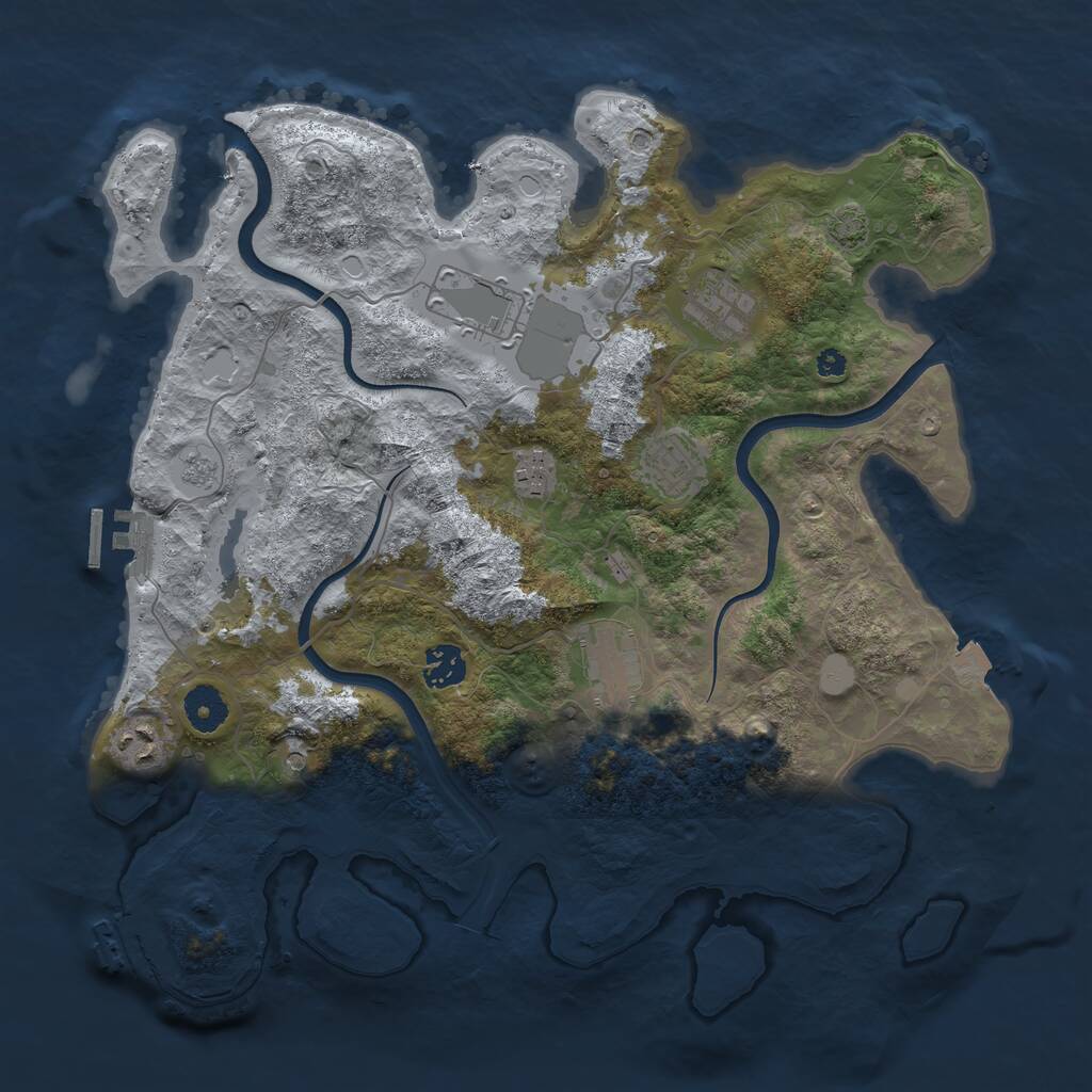 Rust Map: Procedural Map, Size: 3700, Seed: 1479843744, 13 Monuments