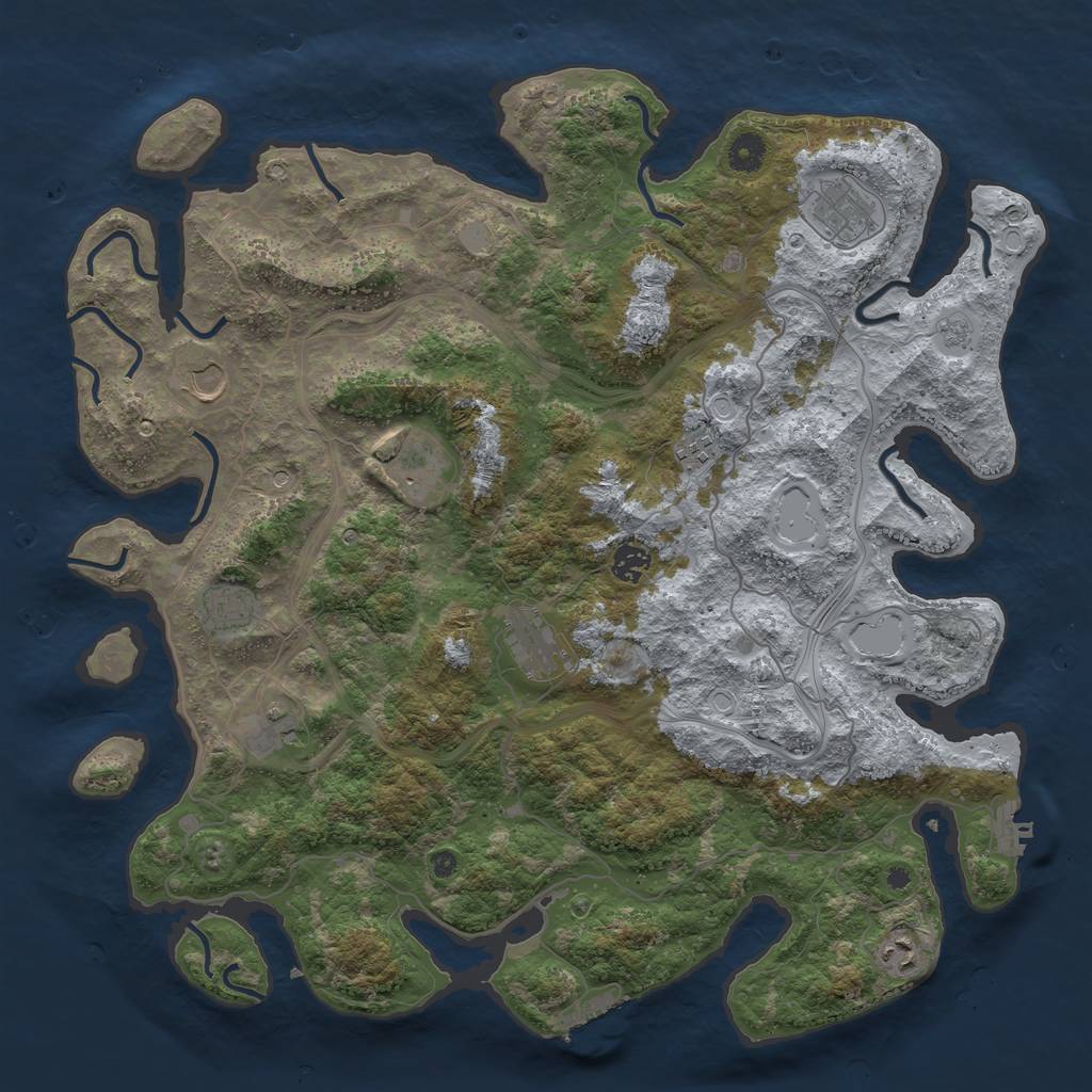 Rust Map: Procedural Map, Size: 4300, Seed: 1598339044, 16 Monuments