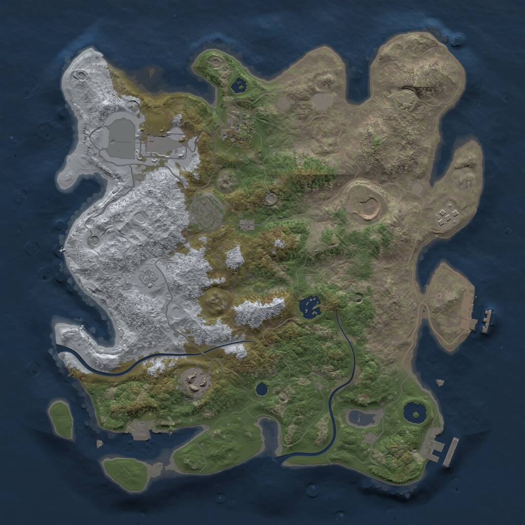Rust Map: Procedural Map, Size: 3500, Seed: 136346474, 13 Monuments