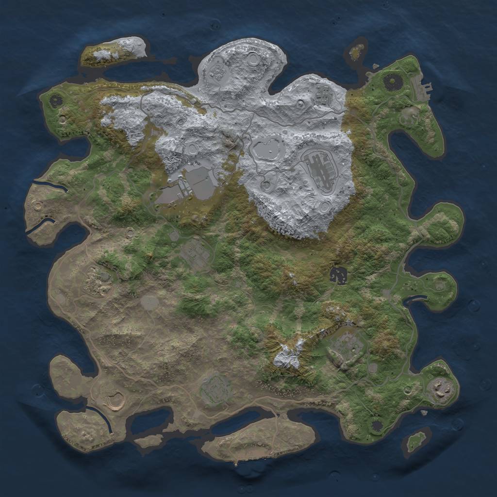 Rust Map: Procedural Map, Size: 4000, Seed: 1690330804, 19 Monuments