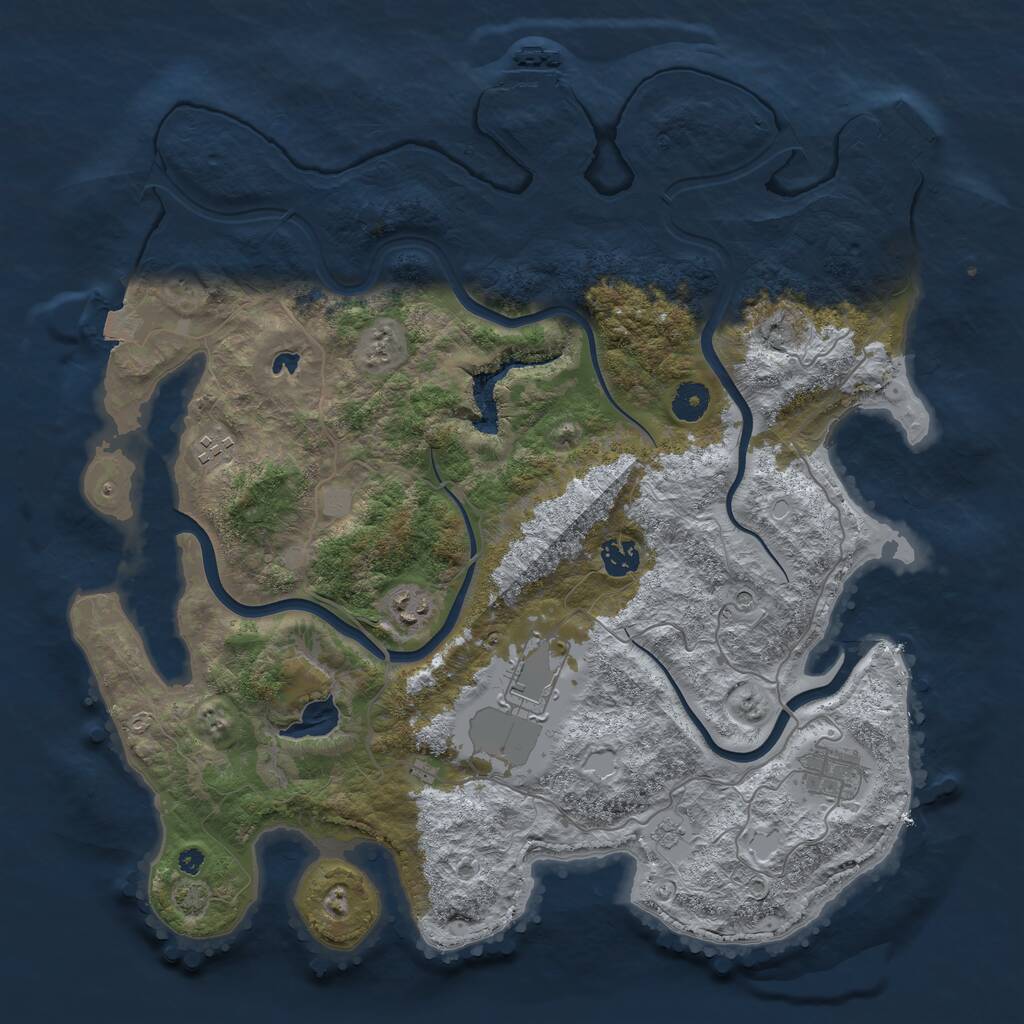Rust Map: Procedural Map, Size: 4000, Seed: 1102, 11 Monuments
