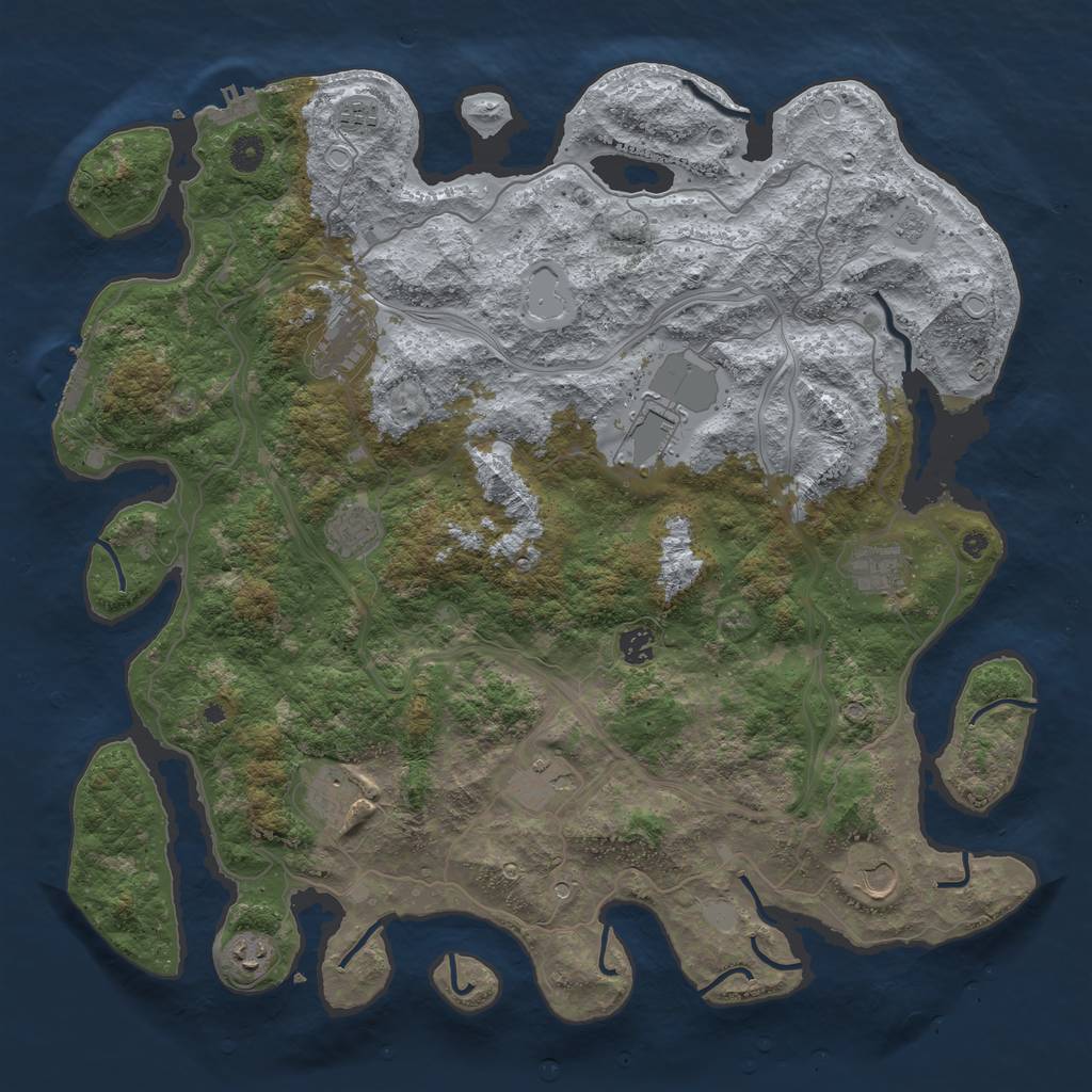 Rust Map: Procedural Map, Size: 4500, Seed: 550000227, 17 Monuments