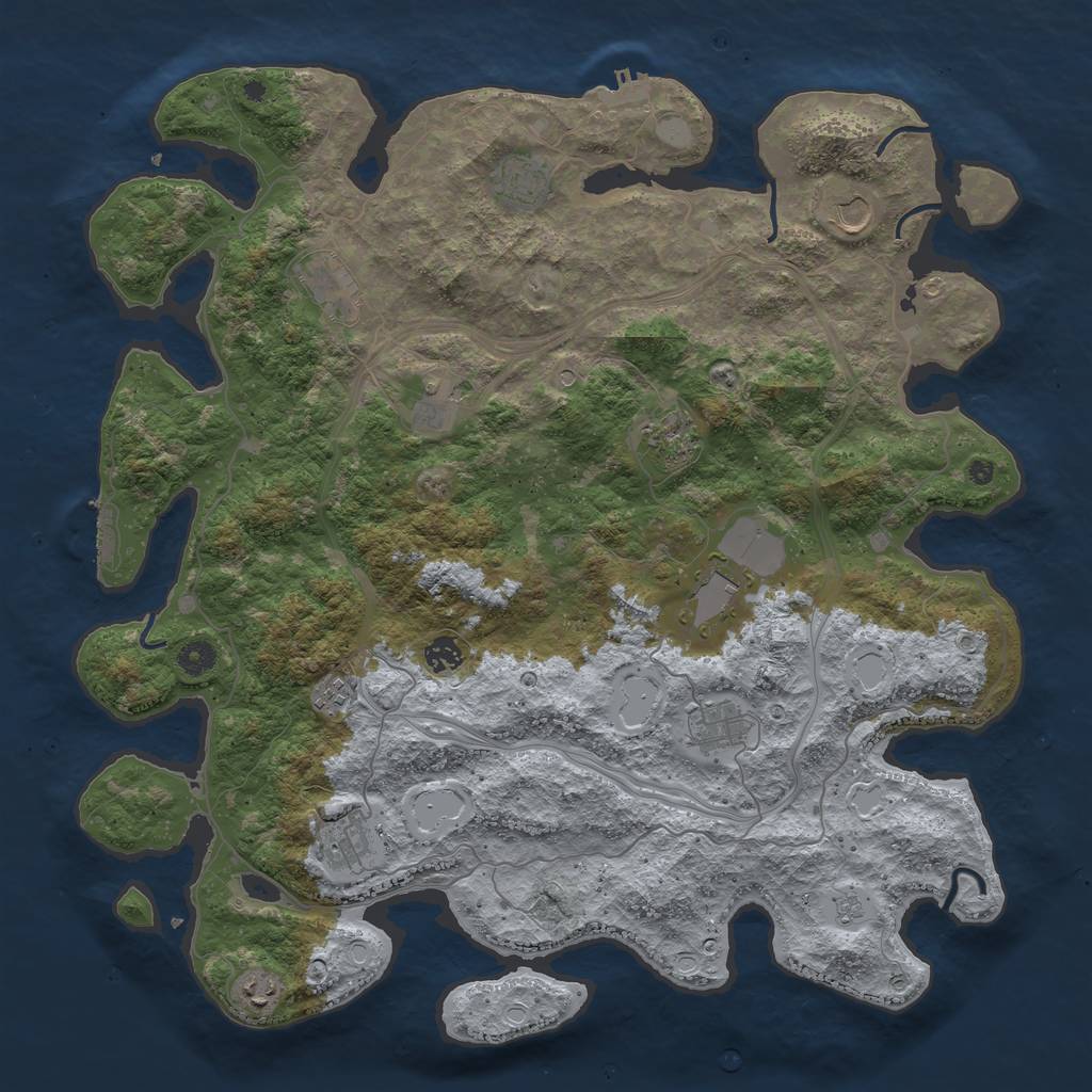 Rust Map: Procedural Map, Size: 4500, Seed: 1424400910, 20 Monuments