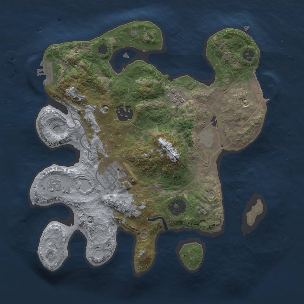 Rust Map: Procedural Map, Size: 2700, Seed: 425135, 12 Monuments