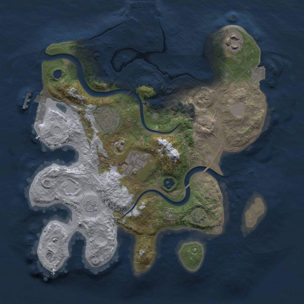 Rust Map: Procedural Map, Size: 2700, Seed: 425135, 8 Monuments