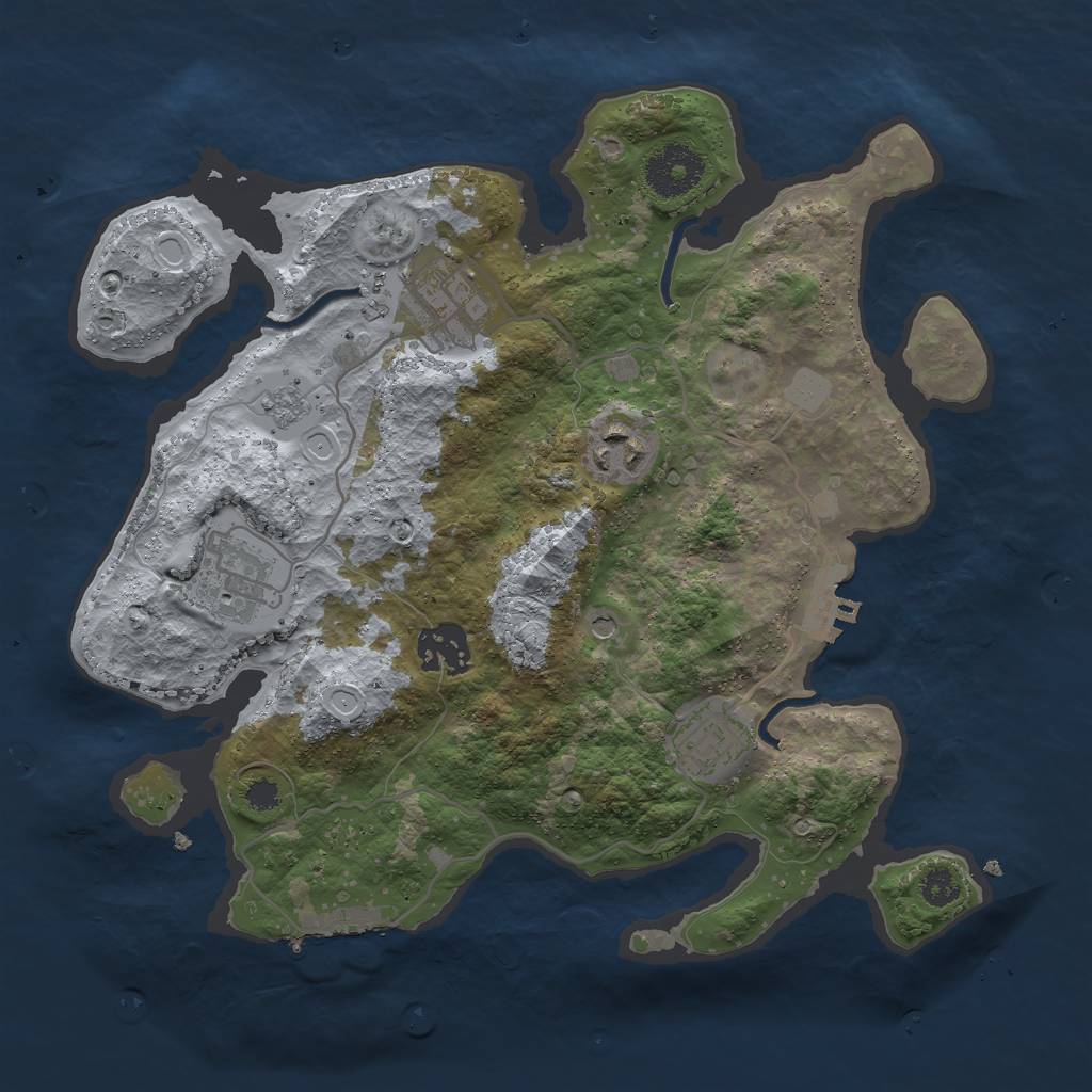 Rust Map: Procedural Map, Size: 3000, Seed: 31214, 14 Monuments