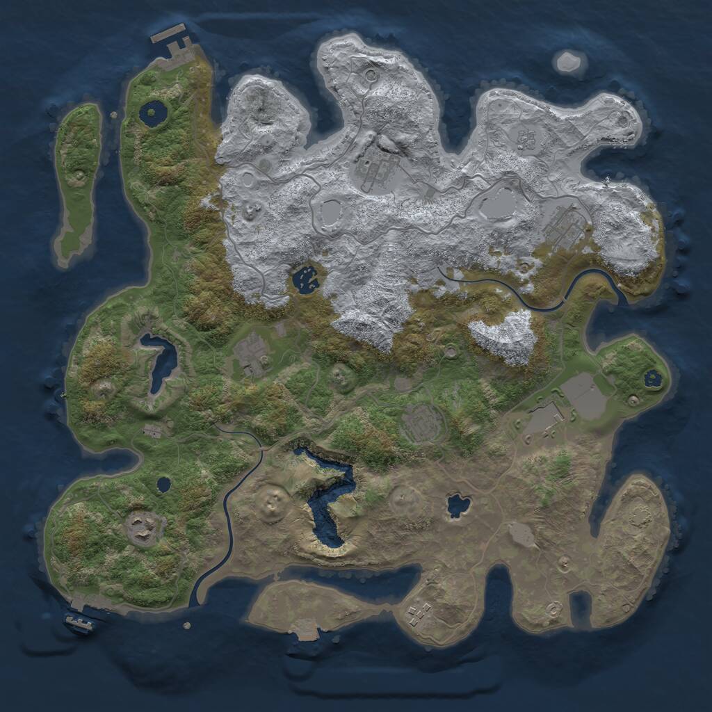 Rust Map: Procedural Map, Size: 4000, Seed: 5504721, 14 Monuments