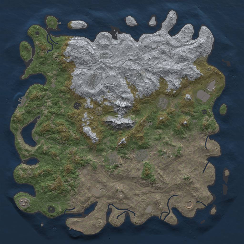 Rust Map: Procedural Map, Size: 5000, Seed: 14319, 18 Monuments