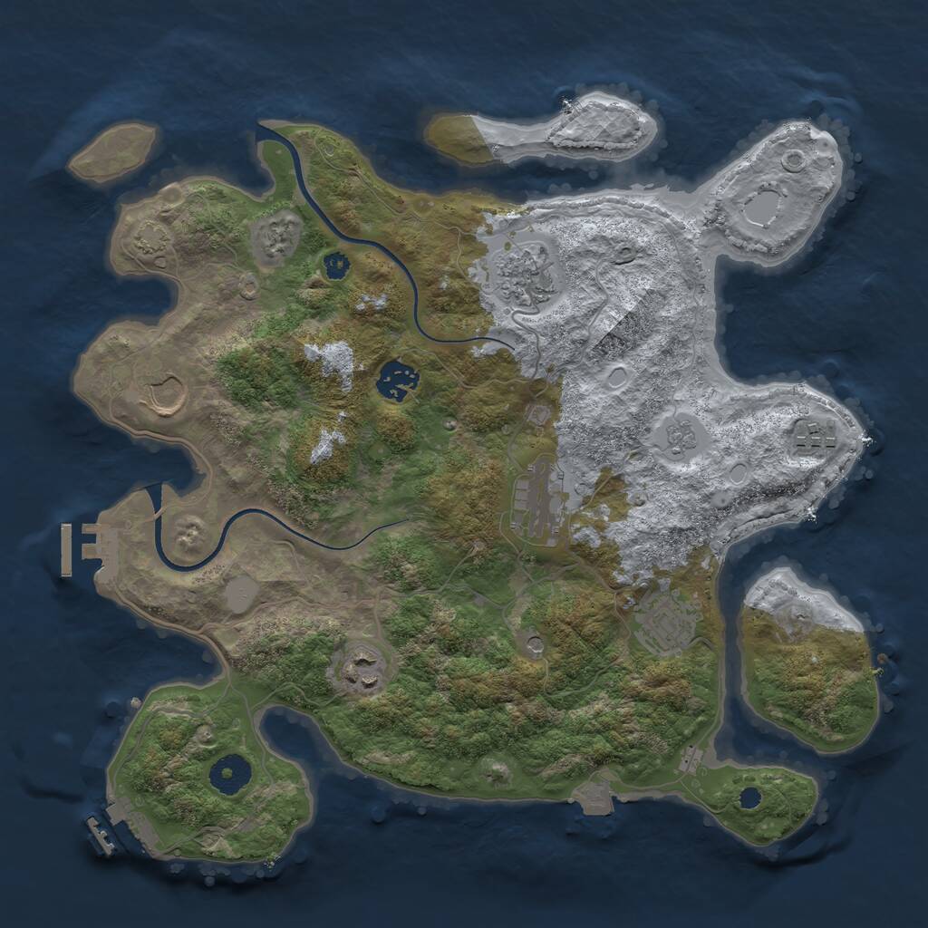 Rust Map: Procedural Map, Size: 3500, Seed: 17386, 13 Monuments