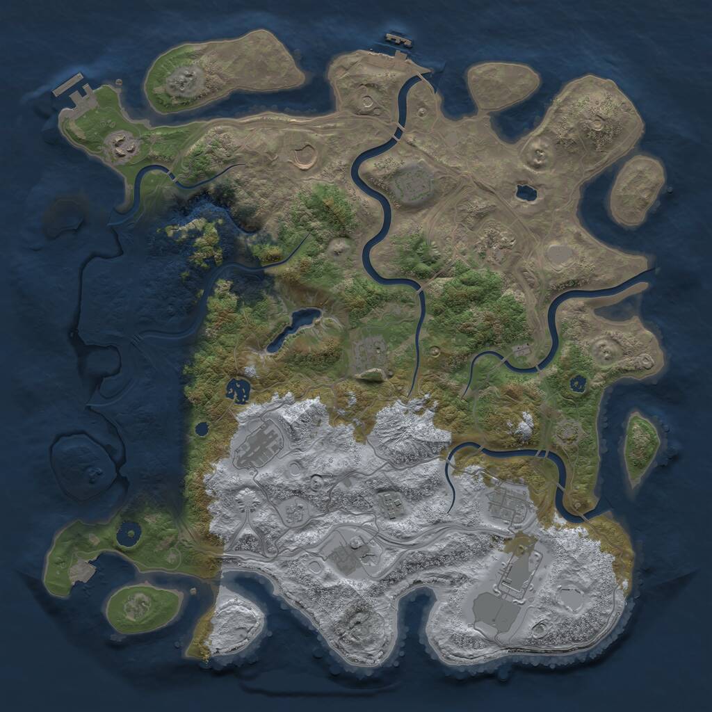 Rust Map: Procedural Map, Size: 4250, Seed: 1348881380, 17 Monuments