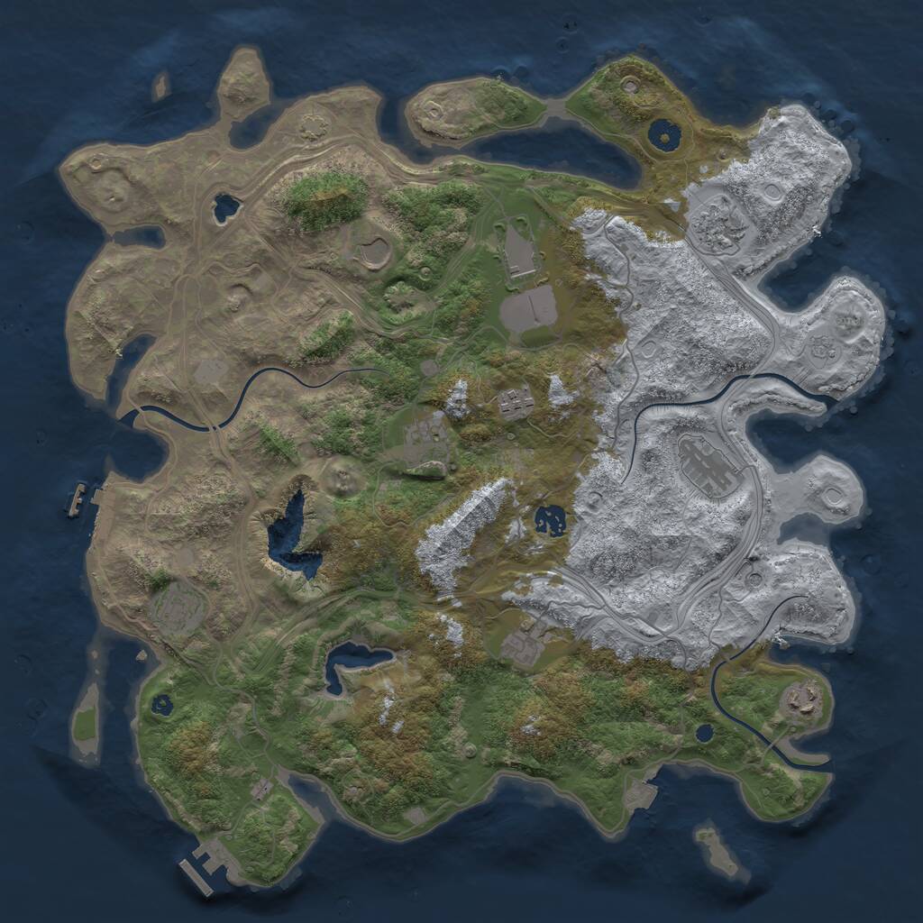 Rust Map: Procedural Map, Size: 4250, Seed: 1871295522, 16 Monuments