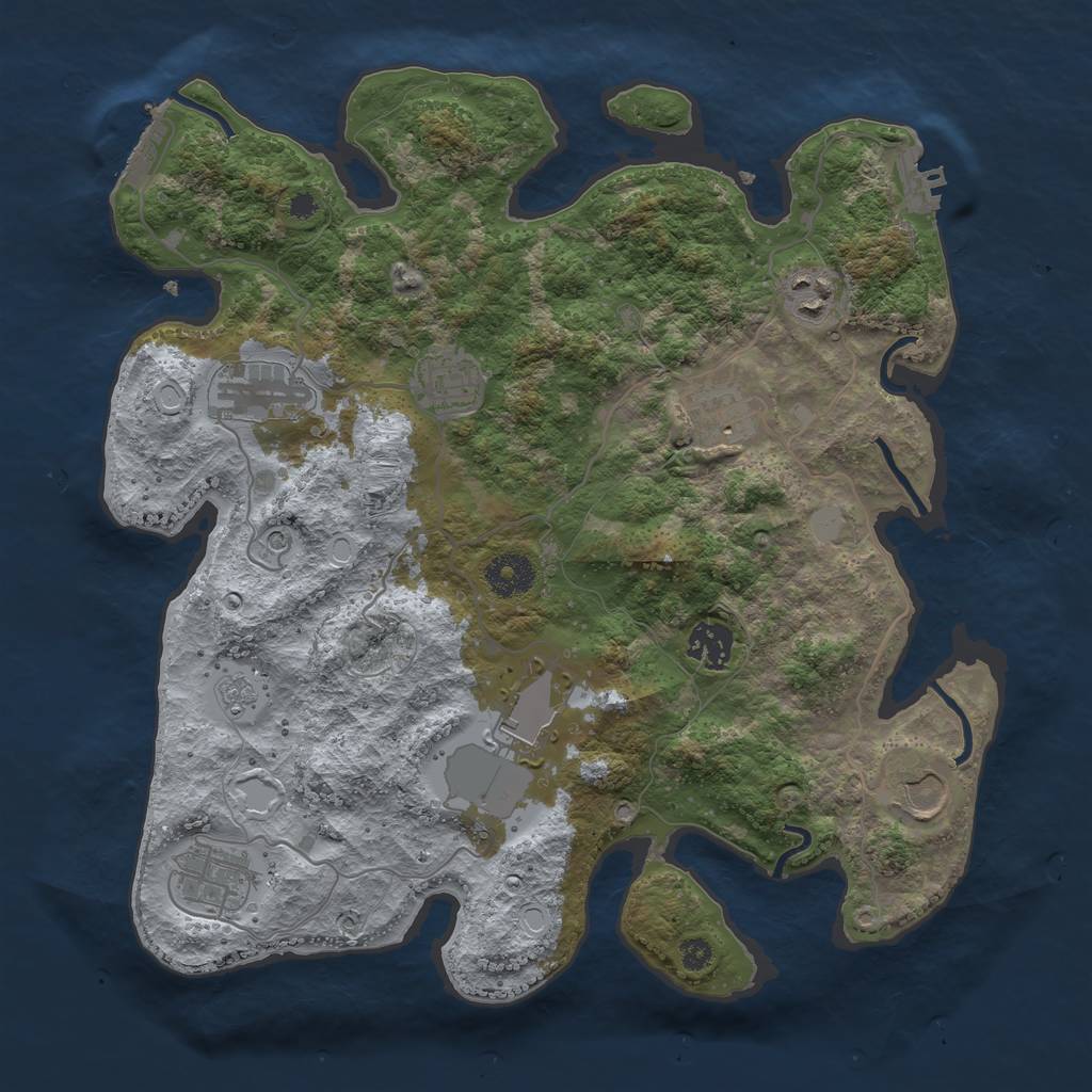 Rust Map: Procedural Map, Size: 3500, Seed: 1415547, 15 Monuments