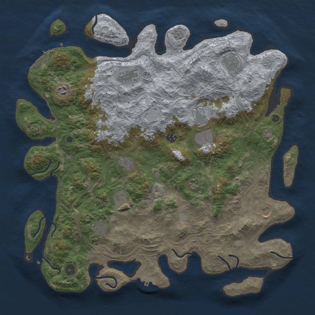 Rust Map: Procedural Map, Size: 4500, Seed: 1178255650, 20 Monuments