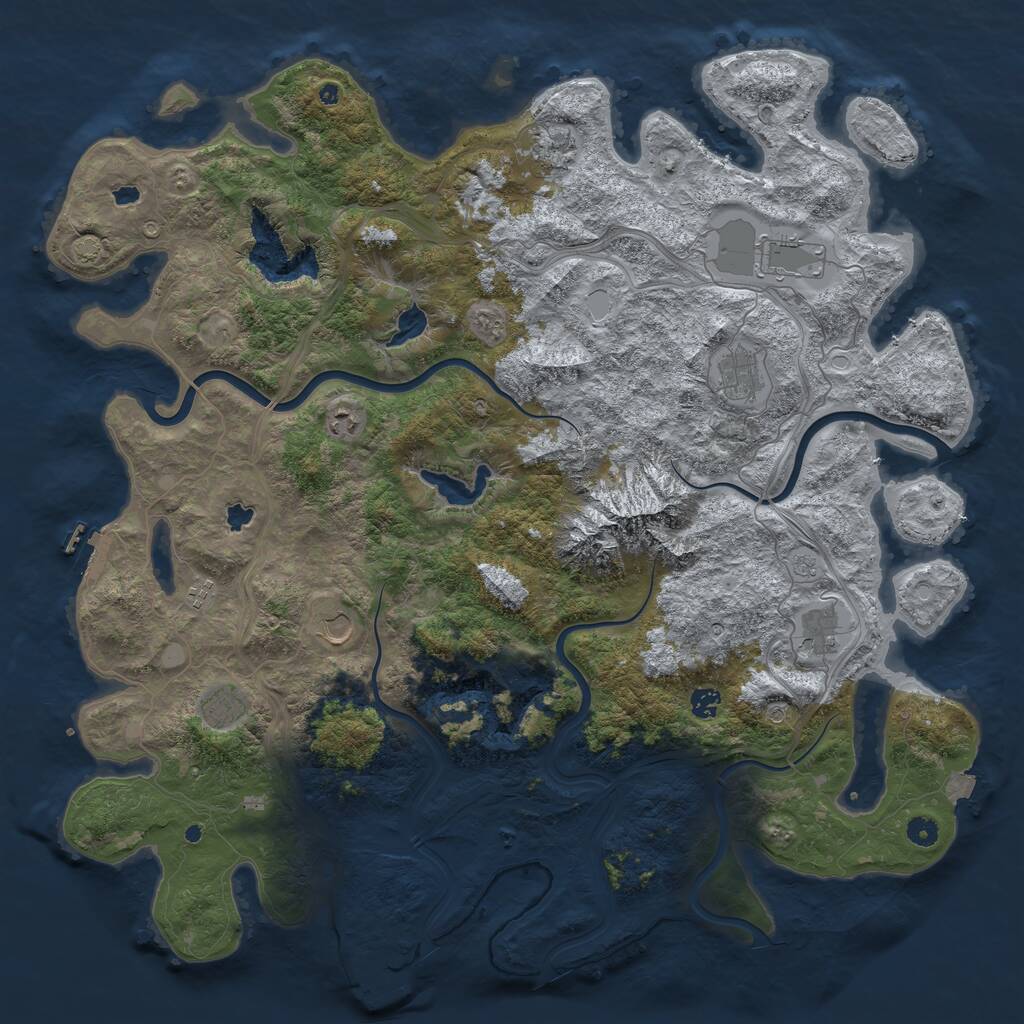 Rust Map: Procedural Map, Size: 5000, Seed: 43200, 15 Monuments