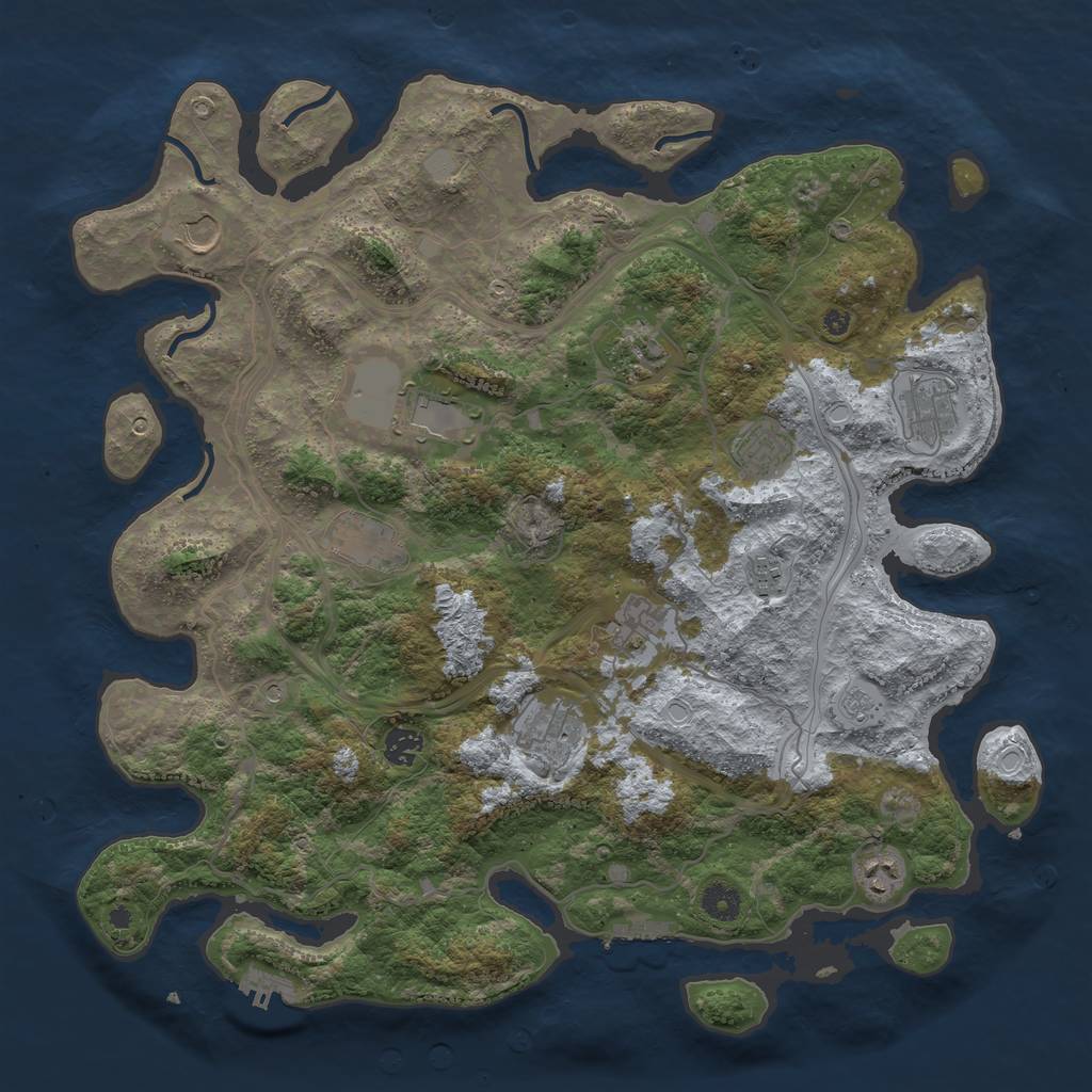 Rust Map: Procedural Map, Size: 4250, Seed: 1921033117, 20 Monuments