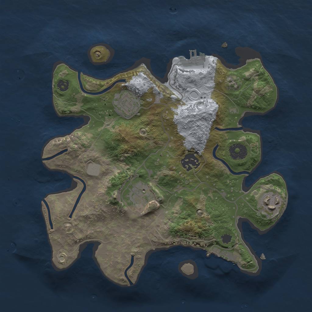 Rust Map: Procedural Map, Size: 2700, Seed: 1688415874, 9 Monuments