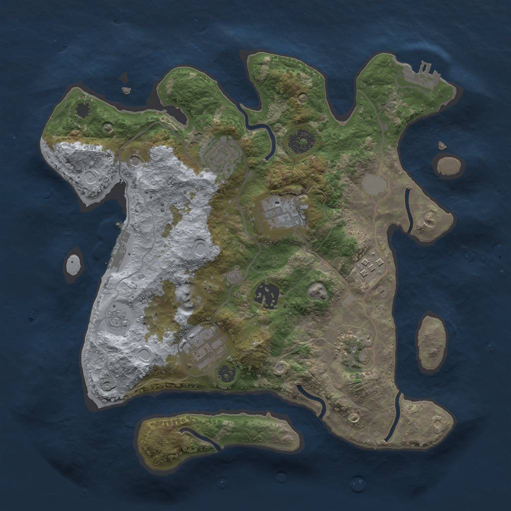 Rust Map: Procedural Map, Size: 3000, Seed: 1889007459, 15 Monuments