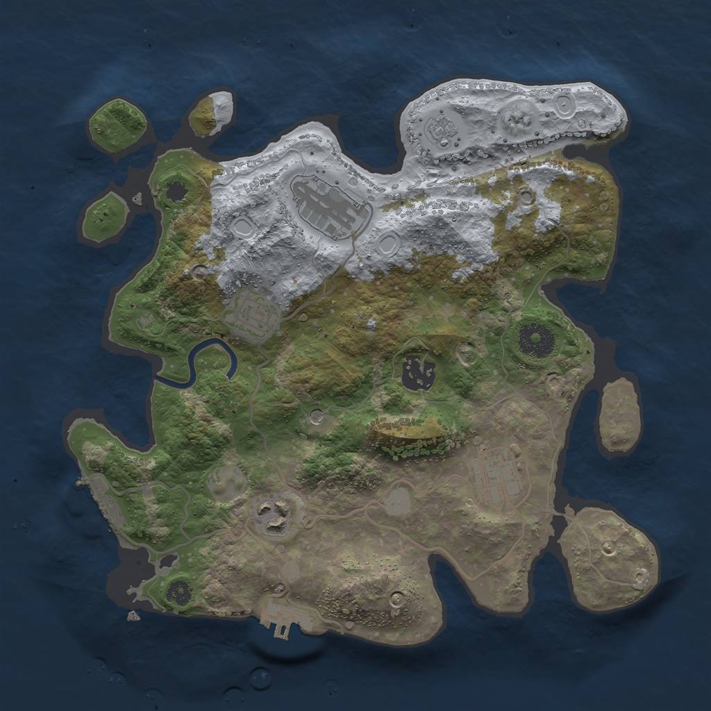 Rust Map: Procedural Map, Size: 3000, Seed: 1769465469, 14 Monuments