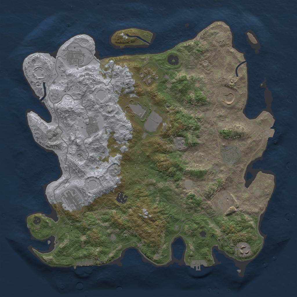 Rust Map: Procedural Map, Size: 4000, Seed: 1813062822, 19 Monuments