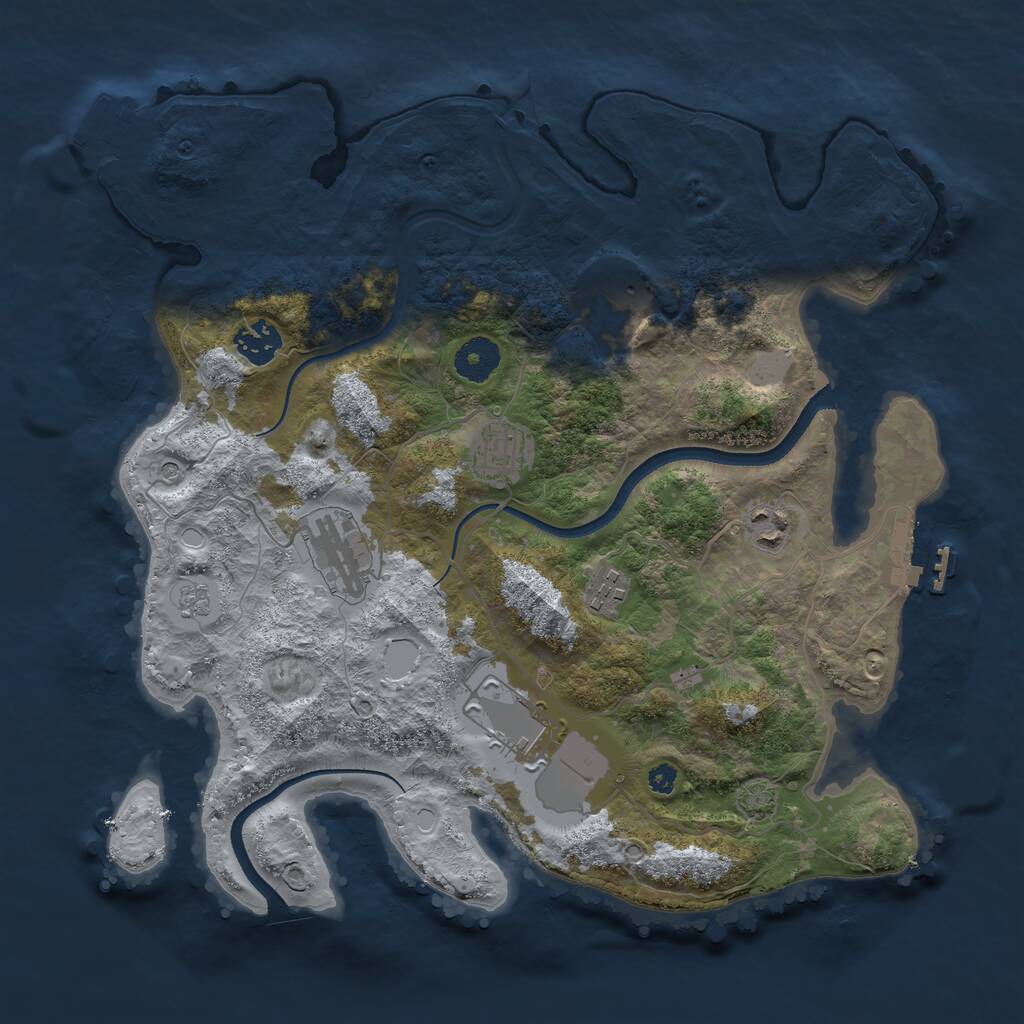 Rust Map: Procedural Map, Size: 3500, Seed: 33689882, 13 Monuments