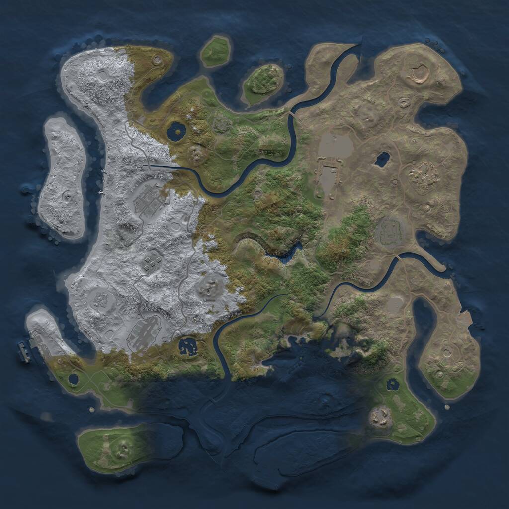 Rust Map: Procedural Map, Size: 4000, Seed: 1298153642, 16 Monuments