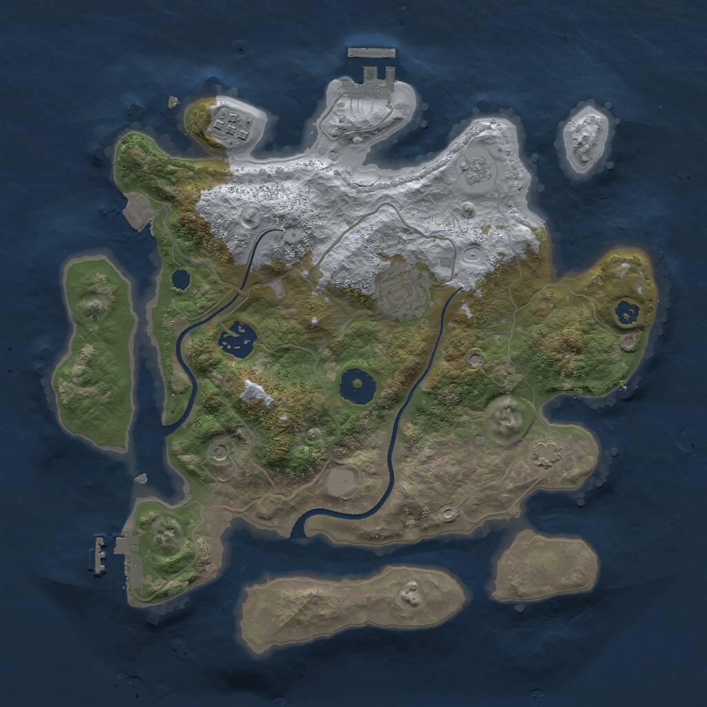 Rust Map: Procedural Map, Size: 3000, Seed: 1515, 9 Monuments