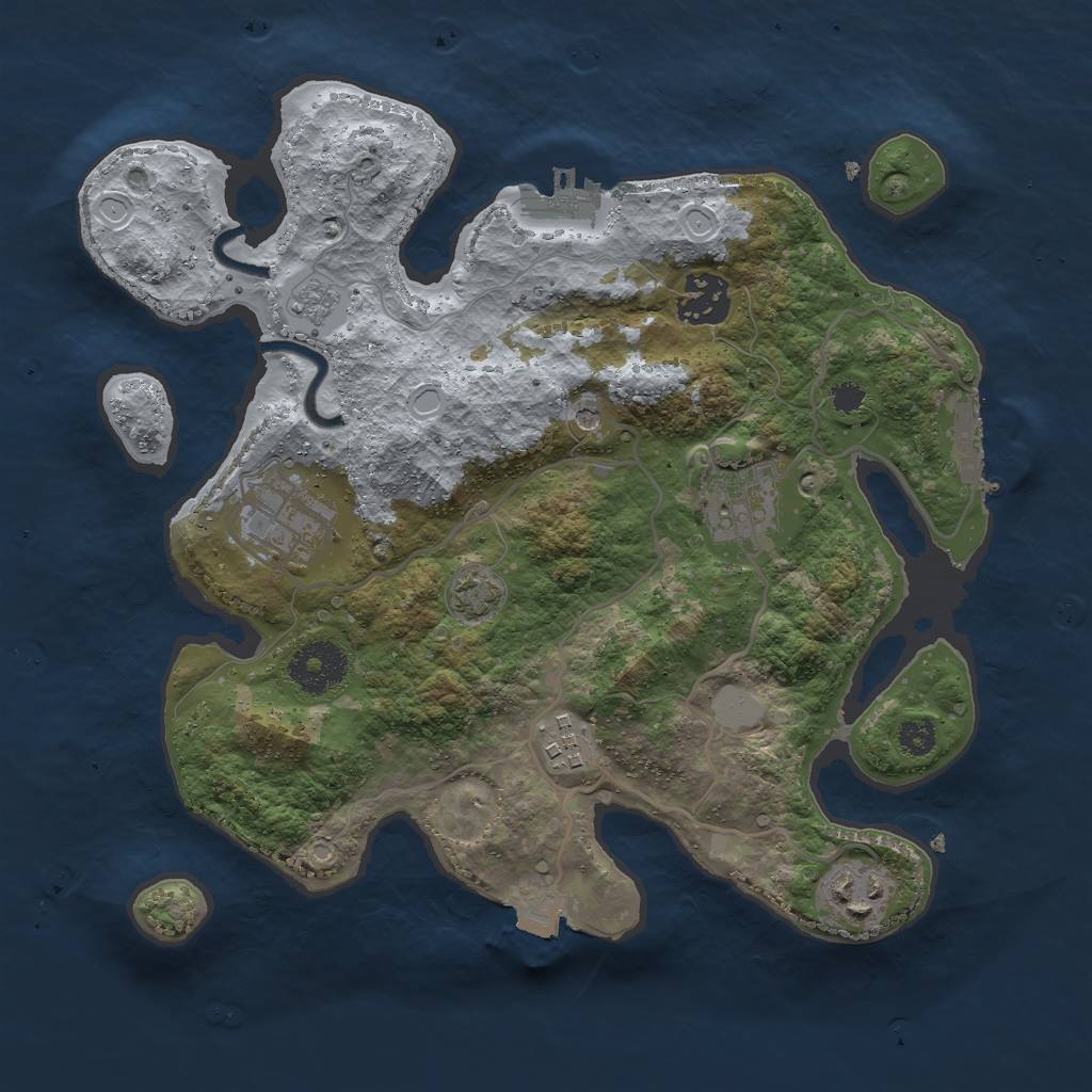 Rust Map: Procedural Map, Size: 3000, Seed: 4600, 13 Monuments