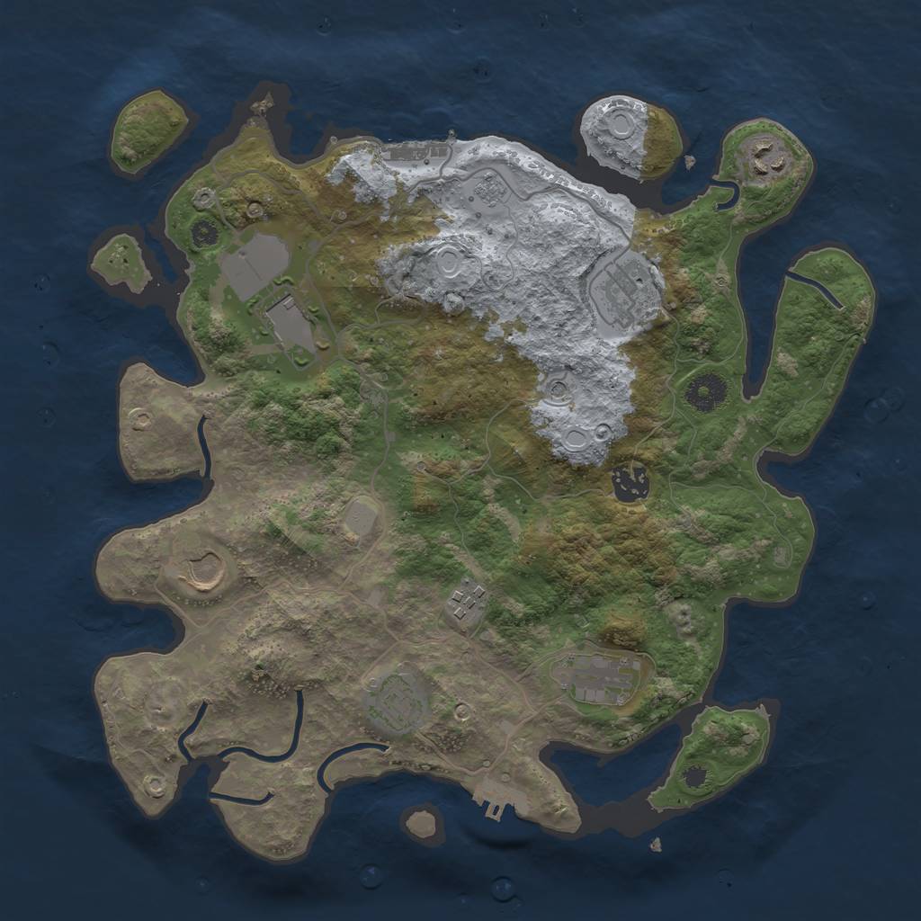 Rust Map: Procedural Map, Size: 3548, Seed: 1688415874, 17 Monuments